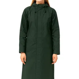 krystle Women Overcoat | Full-Length Waterproof Hooded Coat (Green,Multisize) image 1