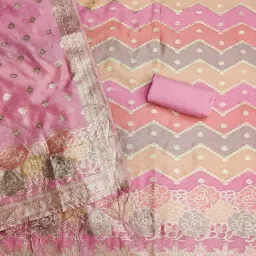 shantvan gallery Banarasi Organza Cut Paste Suit Set with Silk Jacquard Dupatta, Heavy American Crape Bottom, 2.5 Meter, image 2