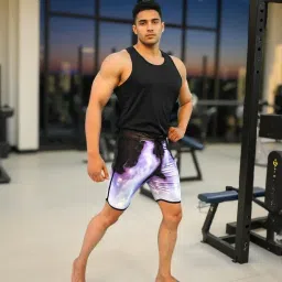 aesthetic armour Men's Physique RIFT Board Shorts, Olympia Fit Shorts, Polyester Elastane Construction, Hook Loop Fly image 1