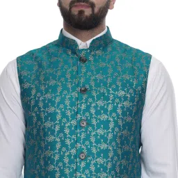 veera paridhaan Men's Raw Silk Standard Length Jacket image 5