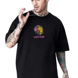 leotude Men's Cotton Oversized Fit T-Shirt image 3