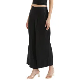 saadaa Palazzo Pants for Women Half-Elasticated Waistband | Palazzo for Women in Soft Viscose Fabric | Regular Fit with Mid Rise Waist & Deep Pockets | Versatile for Formal & Casual Wear image 1