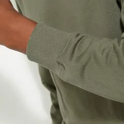 max Men Cotton Blend Crew Neck URB_N Solid Sweatshirt image 4