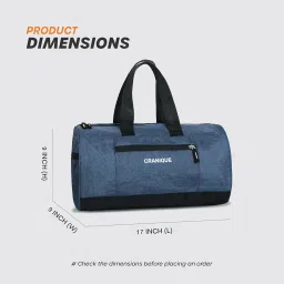 cranique 23L Duffle Gym Bag with Shoe Compartment Shoulder Strap | Gym Bag for Men & Women | Sports Bag | Kit Bag (QGB2-Blue_1) image 4