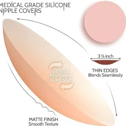 sensual lady Adhesive-Free, Reusable No Glue Breast Pasties Ultra Thin Invisible Silicone Bra, Nipple Cover with Travel Box(Nude) image 2