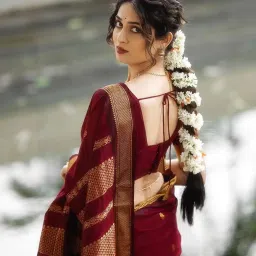 siril Women's Soft Banarasi Silk Jacquard Saree with Unstitched Blouse Piece image 2