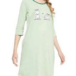 clovia Women Cotton Short Length Nightdress image 2