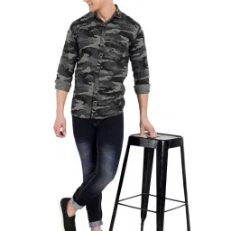 majestic man Slim Fit Cotton Camouflage Army Military Print Shirt for Men image 3