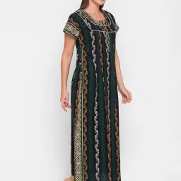 av2 Women's Cotton Floral Maxi Maternity/Feeding Nighty image 3