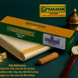 prakasam cotton Men's Cotton Canvas dhoti Belt/Zip pouch dhoti belt For Men's image 3