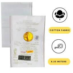 Men’s Traditional Cotton Dhoti and Angavastram Set, White Color, 4.25 Metre Dhoti with 4 Metre Angavastram image 2