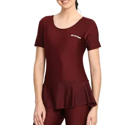 lebami Marble Twirl V-Flex Swim Dress Swimwear I Swim Wears for Women Frock Style I Swimming Costume I One-Piece Swimsuits I Swimsuit for Girls (Black, S) image 4