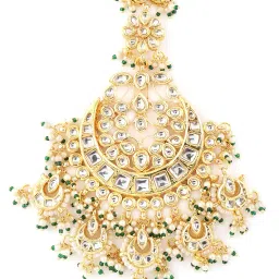 jewellity Traditional Gold Kundan Mang/Maang Tika/Tikka, Wedding Accessory, Bridal for Women and Girls TK-5231 image 1