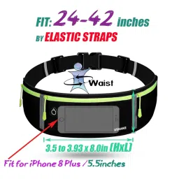 USHAKE Slim Running Belt, Bounce Free Pouch Bag, Fanny Pack Workout Belt Sports Waist Pack Belt Pouch for Apple iPhone XR XS 8 X 7+ Samsung Note Galaxy in Running Walking Cycling Gym-03 image 4