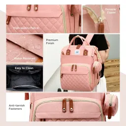 Mee Mee Tiny Treks Baby Diaper Bag Backpack with Foldable Bassinet & Changing Station | Waterproof Maternity Travel Bag for Moms | USB Port, Insulated Bottle Holder & Pacifier Holder image 5