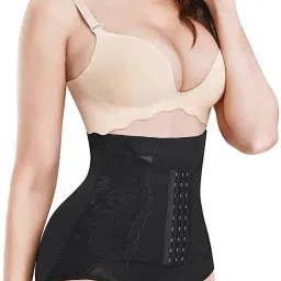 plumbury Waist Shaper Tummy Control Shapewear Panty with Belt for Postpartum Recovery/Gym/Workout image 3