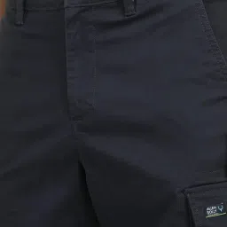 allen solly Men's Mid Rise Relaxed Fit Solid Cargos image 3