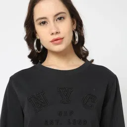 gap Women’s Regular Fit Solid Full Sleeves Round Neck Sweatshirt image 5