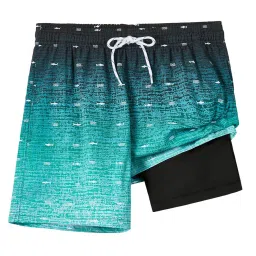 zeetoo Mens Swim Trunks with Compression Liner 5.5" Inseam Quick Dry Board Shorts Swim Shorts image 1