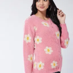modeve Floral Print Round Neck Casual Women Sweater||Winterwear|| image 3