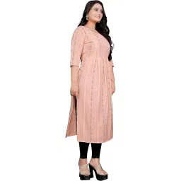lerkiza Women's Mother Feeding 3/4 Sleeve Boat Neck Anarkali Calf Knee Length M to 3XL Size Cotton Kurti.(1361) image 5
