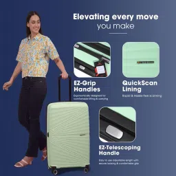 move-meant Travel Crew Suitcase 8 Wheels Number Lock Poly Carbonate Trolley Bag for Men & Women | 360 Degree Wheeling System Luggage | Trolley Bags for Travel image 2