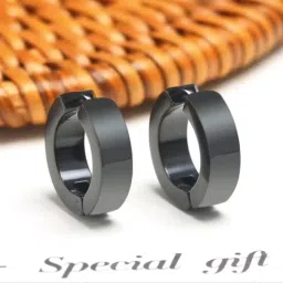 krystalz Combo Of Mens Stainless Steel Clip on Stud Earrings For Mens And Boys (Pack Of 2 Pieces) image 5