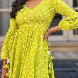 pinkmint Straight Cut Muslin Kurta & Pant with Dupatta for Women l Ethnic Suit with Long Puff Sleeve Kurta Set's image 5