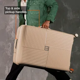 nasher miles Singapore Hard-Sided Polypropylene Check-in Luggage Champagne 28 inch |75cm Trolley Bag image 4