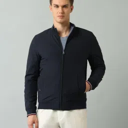 arrow sports Mens Blue Solid Long Sleeve Polyester Classic Quilted Jacket image 5
