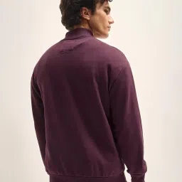 the bear house Men's Cotton Solid Relax Fit High Neck Sweatshirt image 1