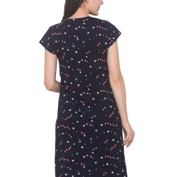 av2 Women's Cotton All Over Print Knee Length Maternity Feeding Nighty image 1