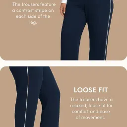 sakhwala Women's Track Pants | Plus Size Trackpants for Women | Stylish Gym & Yoga Pants | Striped Lounge Wear | Loose Fit Joggers | Casual Pyjamas image 3