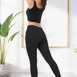 saintx Women's Slimming Yoga Pants | Ultra-Soft, Ultra-Stretch & Ultra-Light, Sweat Wicking Fabric | High Waist, Body Contouring Shapewear | Flattering Fit | Look 1 Size Slimmer Instantly image 3