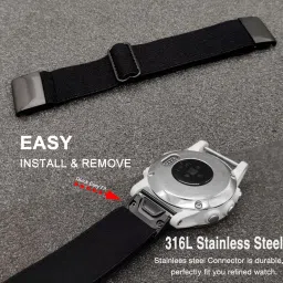 Abanen Elastic Nylon Watch Bands for Garmin Fenix 8 43mm / epix Pro 42mm / Fenix 7S /6S/5S, Quick Fit 20 Soft Stretchy Embroidery Loop Breathable Wristband Strap for Instinct 2S / Instinct E 40mm image 1