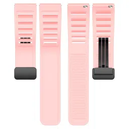 ACM Watch Strap Silicone Belt Magnetic Clasp 20mm compatible with Garmin Vivoactive 5 Smartwatch Hook Sports Band Creame Pink image 1