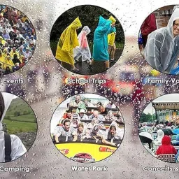 dialust EVA Waterproof Raincoat Jecket Unisex Pocket-Friendly, Lightweight Rain card Pouch with Hood | Adult Size, Travel, Emergency, Outdoor, Multicolor image 4