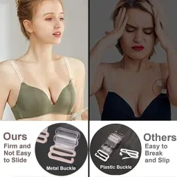 zytiqt 12Pcs Bra Straps, Transparent Bra Straps for Women, Pairs of Adjustable Non-Slip Silicone Shoulder Straps, Comfortable and Invisible for Dresses and Tank Tops, 0.8 cm Wide image 4