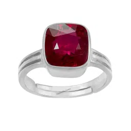 kirti sales GEMS 10.25 Ratti 9.45 Carat Certified Unheated Untreatet A+ Quality Natural Ruby Manik Gemstone Panchdhatu Adjaistaible Silver Plated Ring for Women and Men image 1