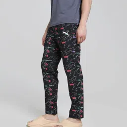 puma Men's Printed Lounge Pants - Black - Red image 1