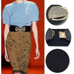 topprosper Women Belt Casual Belt For Dress Skirt Waist rhinestone Ladies Designer Waistband belt stretchable belt for women jeans (Free Size, Black) image 3