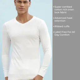Force NXT Super Combed Cotton Men V-Neck Thermal Top image 4