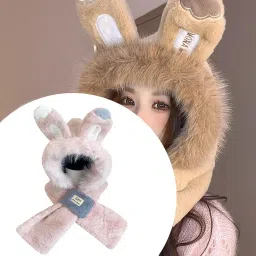 club bollywood The Style SutraWinter Hat Scarf Comfortable 2 in 1 Beanie Headwear Cartoon Plush Animal Hat Pink|Clothing, Shoes & Accessories | Womens Accessories | Hats image 4