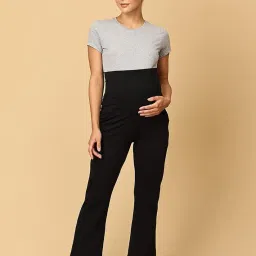 the mom store Maternity Track Pants | for Pregnant Women with Ultimate Comfort | Prenatal Yoga Pants image 1