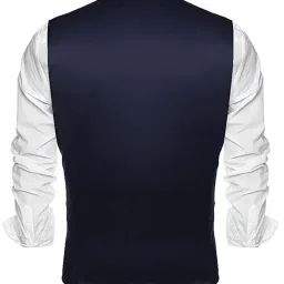 oora Men's Viscose V-Shape Tuxedo Style Waist Coat Slim Fit Latest V Neck Half Slim Jacket Formal Casual Stylish Coat for Wedding Party Office Wear image 2