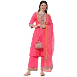 biba Women Cotton Straight Suit Set image 4