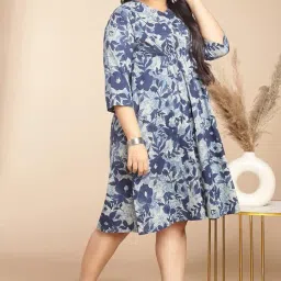 janasya Women's Fit and Flare Knee Length Dress image 4