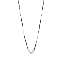 maira 925 Sterling Pure Silver Pink and White Zircon Black Beads Mangalsutra For Women | Hypoallergenic | 6 Months Warranty | Gift For Wife, Women's Day, Anniversary, Karwa Chauth image 2