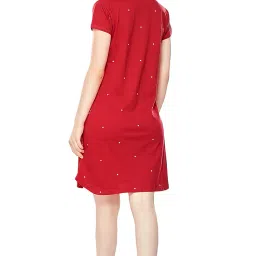 zeyo Women's Cotton Night Dress Dot Printed Knee Length Night Gown 5323 image 2