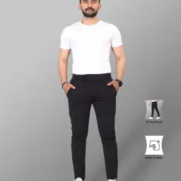 miramichi Slim Fit Men's Formal Trousers - Solid Lycra Blend, Ideal for Formal Occasions, Stylish image 5